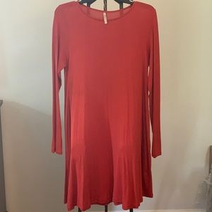 Orange Long Sleeved Dress